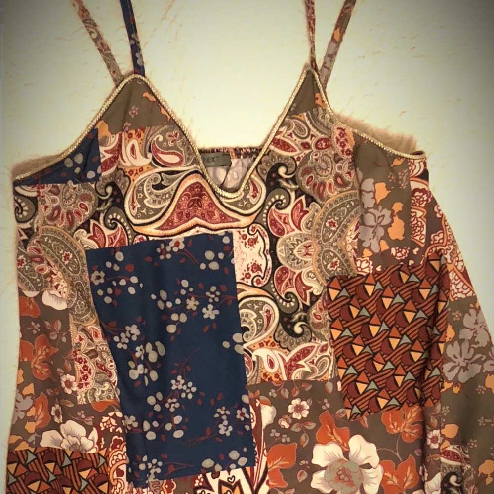 Patchwork Print, Boho, Spaghetti Strap, Cami Top, by Who’s Next